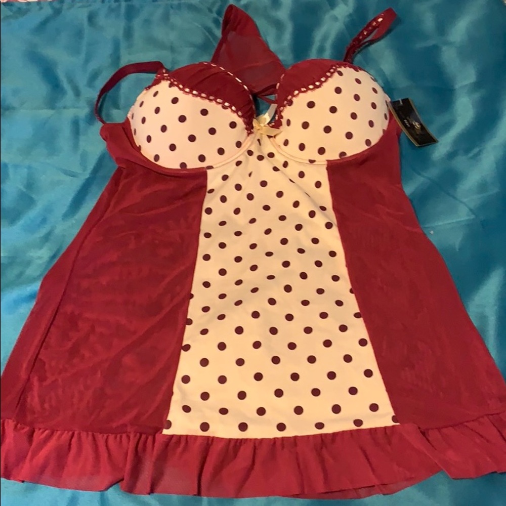 🎉HP X2 🎉Just sexy polka Dot Babydoll & thong
